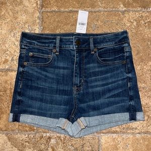 AMERICAN EAGLE dark wash jean shorts size 4 NWT
